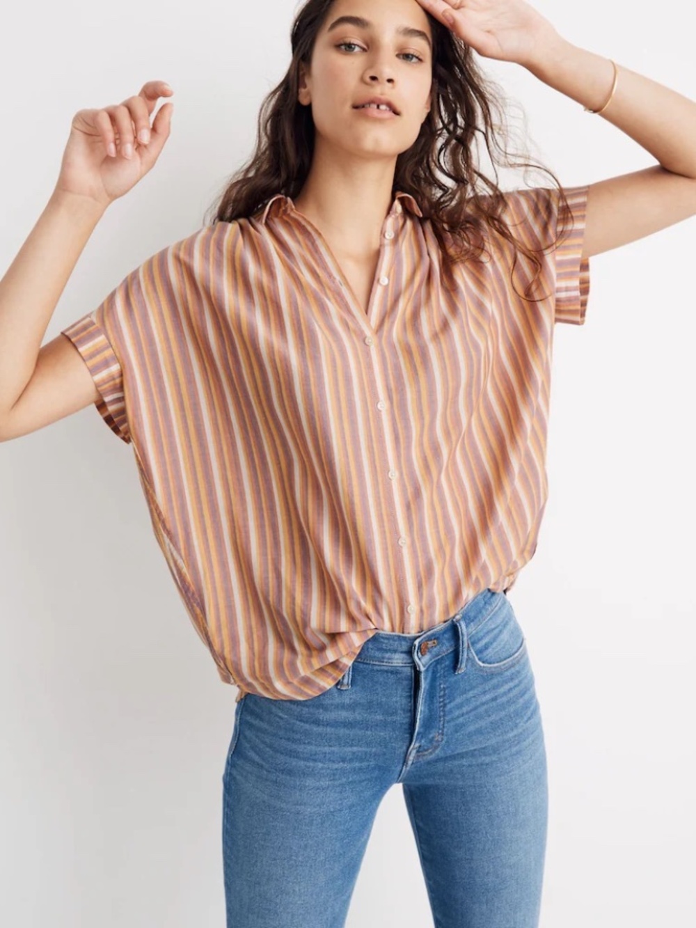 Madewell Central Shirt in Rainbow Stripe